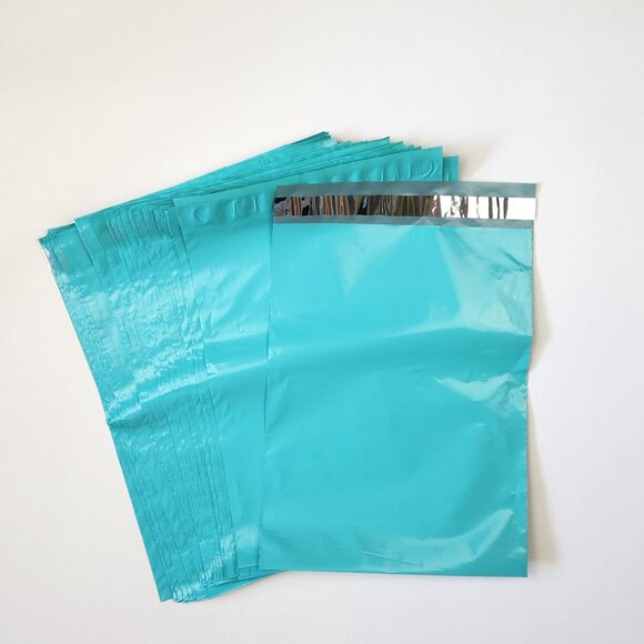 50 - 10"x13" Teal Cyan Blue Self-Adhesive Shipping Poly Mailers Bags - Picture 1 of 4